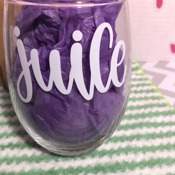 2-HANDMADE by Me- wine glasses! “MOM JUICE “ - Picture 3 of 4
